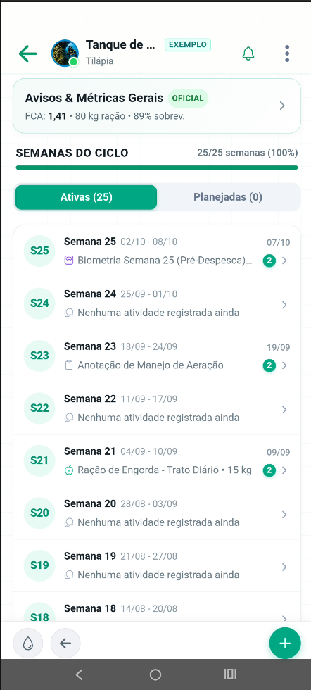 Tanques de Demonstração e Manejo Offline